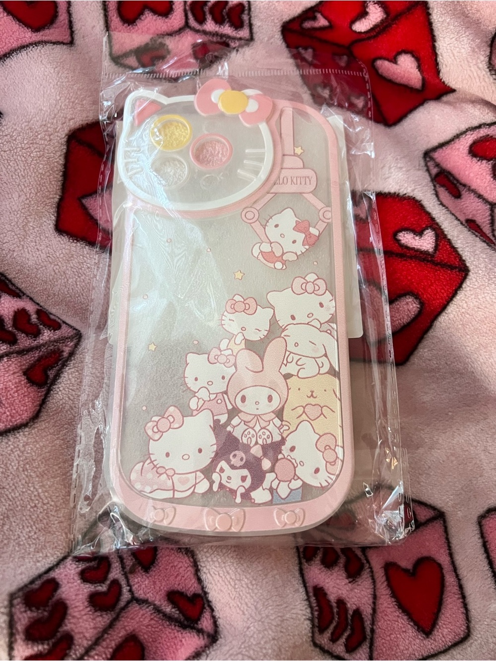 Hello Kitty Pink Silicone Phone Case with Camera Cover